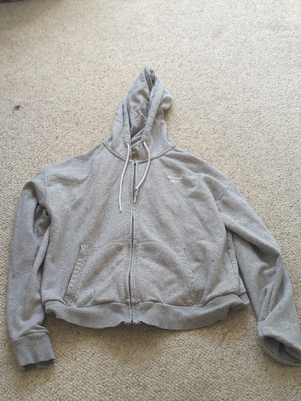 Reebok Light Gray Full-Zip Hoodie